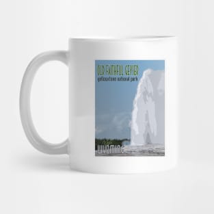 Old Faithful retro travel poster Mug